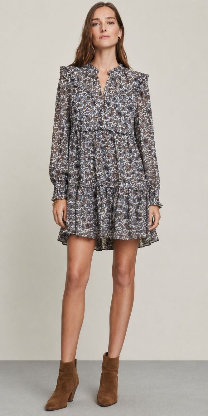 NWT Veronica beard savile floral print silk mini dress sz2, $595